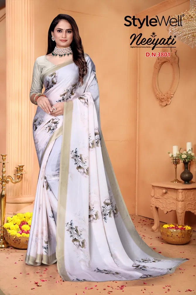 Neeyati By Stylewell Satin Georgette Designer Sarees Wholesale In India